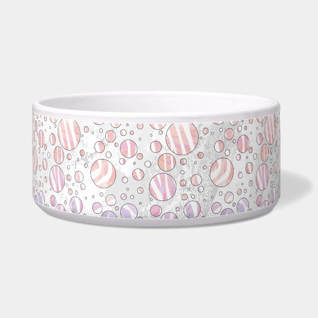 Rosa und weiße Polka Dot Zebra Napf (Rechts)