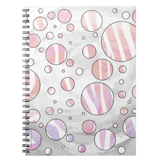 Rosa und weiße Polka Dot Zebra Notizblock (Vorderseite)