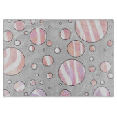 Rosa und weiße Polka Dot Zebra Schneidebrett (Vorderseite)