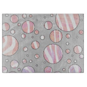 Rosa und weiße Polka Dot Zebra Schneidebrett (Vorderseite)
