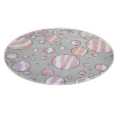 Rosa und weiße Polka Dot Zebra Schneidebrett (Ecke)