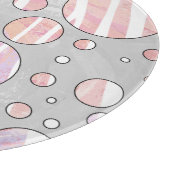 Rosa und weiße Polka Dot Zebra Schneidebrett (Ecke)