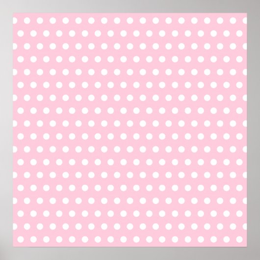 Rosa und weiße Polka Dots Muster. Poster (Vorne)