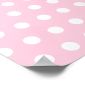 Rosa und weiße Polka Dots Muster. Poster (Ecke)