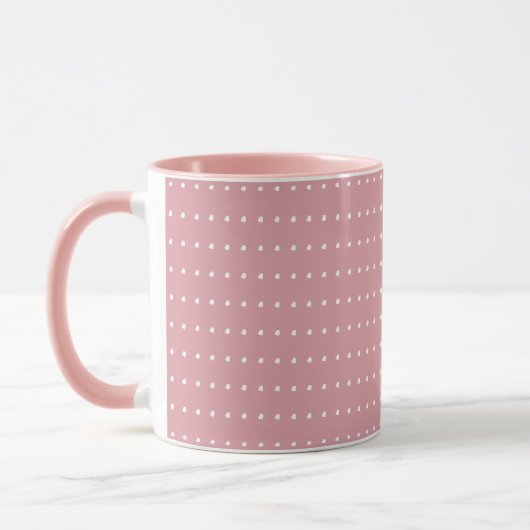 Rosa und weiße Polka-Punkt-Tasse Tasse (Links)