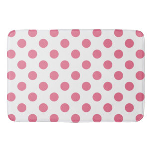Rosa und weiße Polka-Punkte Badematte