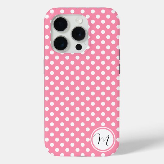 Rosa und weiße Polka-Punkte Case-Mate iPhone Hülle (Rückseite)