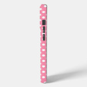 Rosa und weiße Polka-Punkte Case-Mate iPhone Hülle (Rückseite / Links)