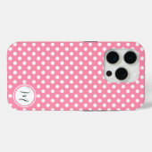 Rosa und weiße Polka-Punkte Case-Mate iPhone Hülle (Rückseite (Horizontal))