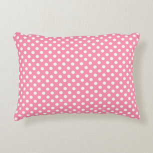 Rosa und weiße Polka-Punkte Dekokissen