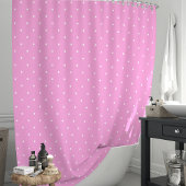 Rosa und weiße Polka-Punkte Duschvorhang