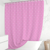 Rosa und weiße Polka-Punkte Duschvorhang