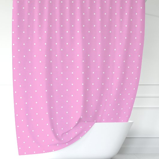 Rosa und weiße Polka-Punkte Duschvorhang