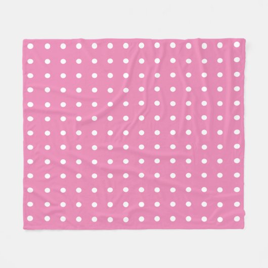 Rosa und weiße Polka-Punkte Fleecedecke (Vorderseite (Horizontal))