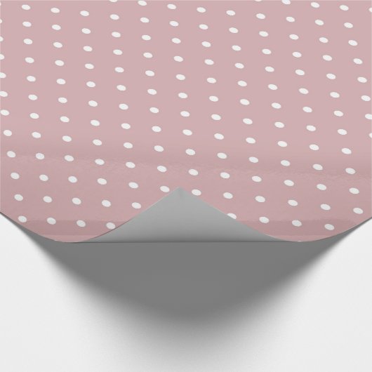 Rosa und weiße Polka-Punkte Geschenkpapier (Ecke)
