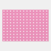 Rosa und weiße Polka-Punkte Geschenkpapier Set (Vorderseite 3)