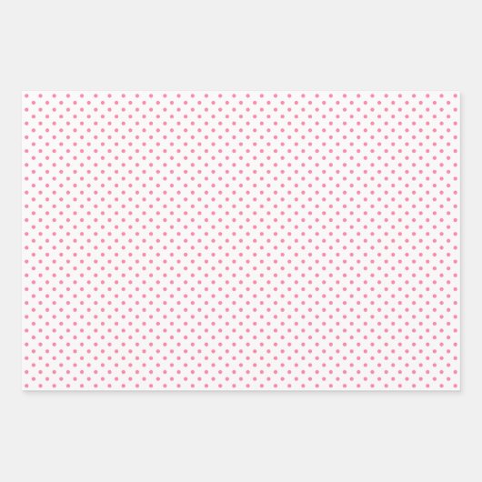 Rosa und weiße Polka-Punkte Geschenkpapier Set (Vorderseite 3)