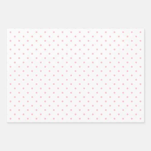 Rosa und weiße Polka-Punkte Geschenkpapier Set (Vorderseite 2)