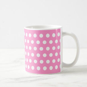 Rosa und weiße Polka-Punkte Kaffeetasse