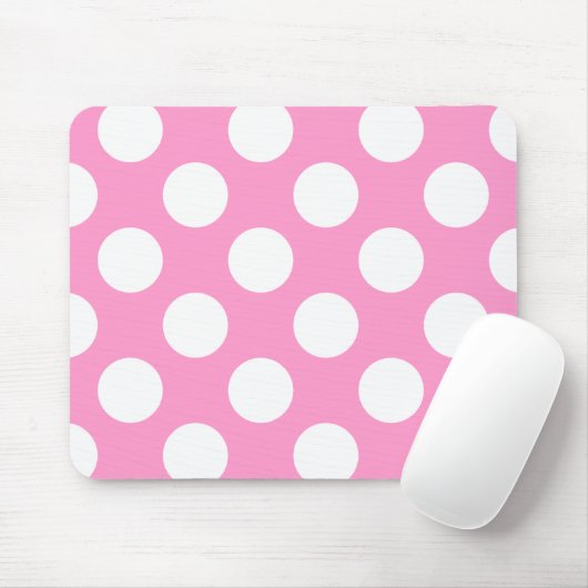 Rosa und weiße Polka-Punkte Mousepad (Mit Mouse)