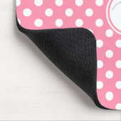 Rosa und weiße Polka-Punkte Mousepad (Ecke)