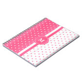 Rosa und weiße Polka-Punkte Notizblock (Linke Seite)
