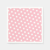 Rosa und weiße Polka-Punkte Serviette (Vorderseite)