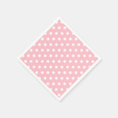 Rosa und weiße Polka-Punkte Serviette (Ecke)