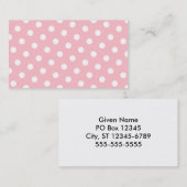 Rosa und weiße Polka-Punkte Visitenkarte (Vorne/Hinten)