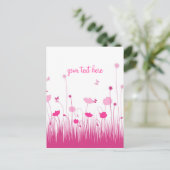 Rosa und weiße Popies: Wiesenschrift Postkarte (Stehend Vorderseite)