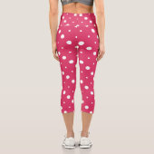 rosa und weiße Punkte Capri Leggings (Rückseite)