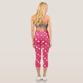 rosa und weiße Punkte Capri Leggings (Rückseite)