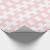 Rosa und weiße Quadrate Geschenkpapier (Ecke)
