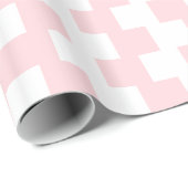 Rosa und weiße Quadrate Geschenkpapier (Rolleneckpunkt)