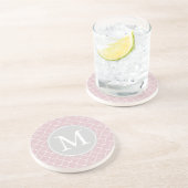 Rosa und weiße Quatrefolie Sandstein Untersetzer (Seite)