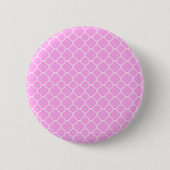 Rosa und weiße Quatrefolienmuster Button (Vorderseite)