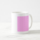 Rosa und weiße Quatrefolienmuster Kaffeetasse (VorderseiteRechts)