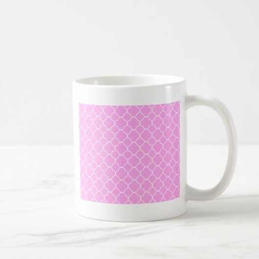 Rosa und weiße Quatrefolienmuster Kaffeetasse (Rechts)