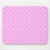 Rosa und weiße Quatrefolienmuster Mousepad (Vorne)