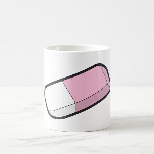 Rosa und weiße Radiergummi Kaffeetasse