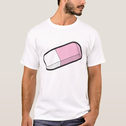 Rosa und weiße Radiergummi T-Shirt (Vorderseite)