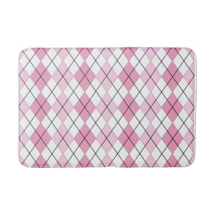 Rosa und weiße Raute Bathmat Badematte