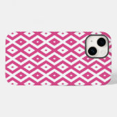 Rosa und weiße Rautenmuster Case-Mate iPhone Hülle (Rückseite (Horizontal))
