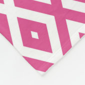 Rosa und weiße Rautenmuster Fleecedecke (Ecke)
