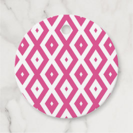 Rosa und weiße Rautenmuster Geschenkanhänger