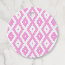 Rosa und weiße Rautenmuster Geschenkanhänger