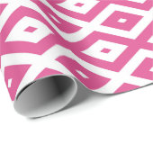 Rosa und weiße Rautenmuster Geschenkpapier (Rolleneckpunkt)