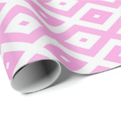 Rosa und weiße Rautenmuster Geschenkpapier (Rolleneckpunkt)
