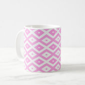 Rosa und weiße Rautenmuster Kaffeetasse (Vorderseite Links)