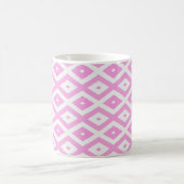 Rosa und weiße Rautenmuster Kaffeetasse (Mittel)